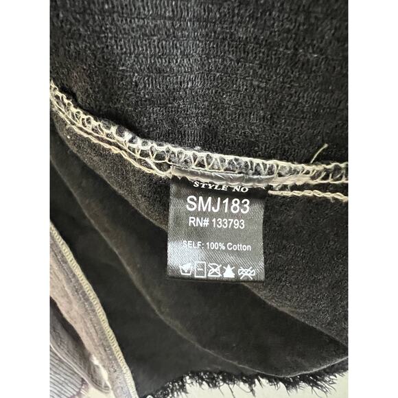 POL Corduroy Colorblock Black Gray Shacket Button Down Oversized Size Large - Picture 14 of 16